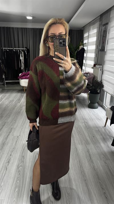 Orijinal Model Renkli Triko Triko Kazak