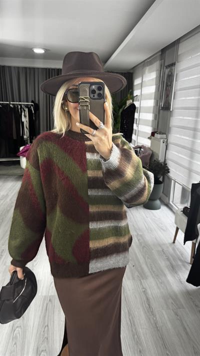 Orijinal Model Renkli Triko Triko Kazak