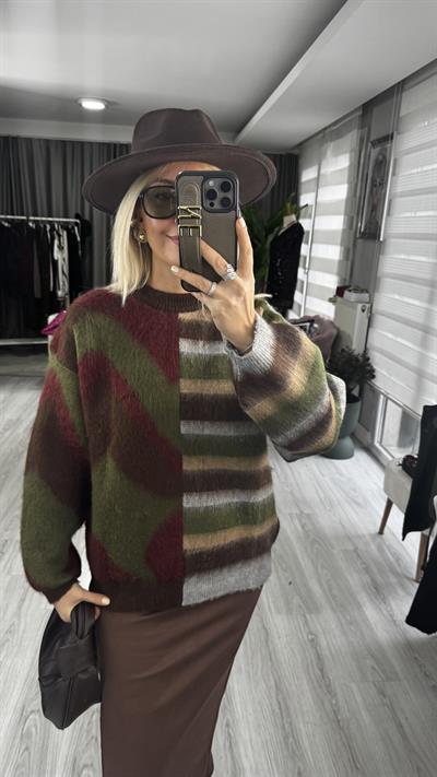 Orijinal Model Renkli Triko Triko Kazak