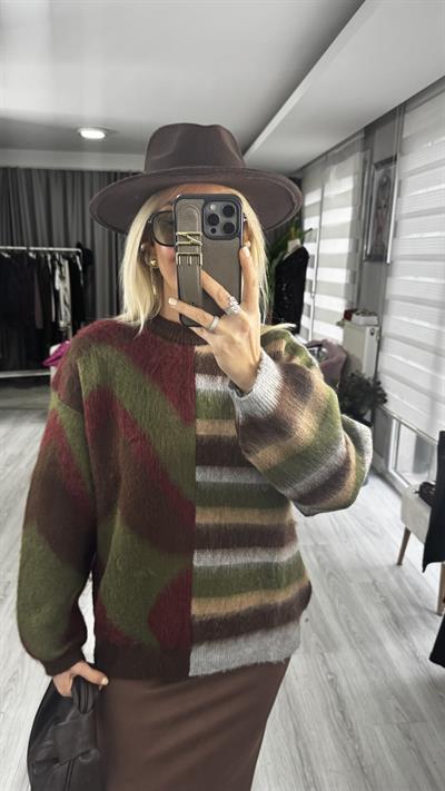 Orijinal Model Renkli Triko Triko Kazak