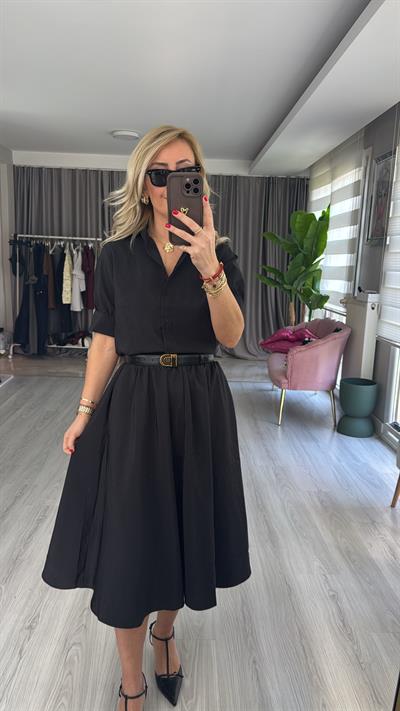 Orijinal Model Siyah Etek Gömlek Takım