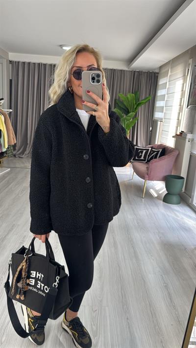 Orijinal Model Siyah Teddy Mont