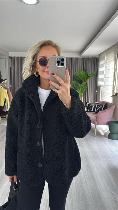 Orijinal Model Siyah Teddy Mont