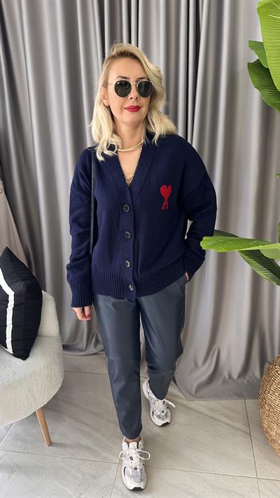 ORJİNAL LOGOLU LACİVERT TRİKO HIRKA