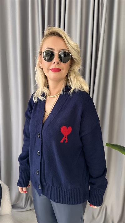 ORJİNAL LOGOLU LACİVERT TRİKO HIRKA