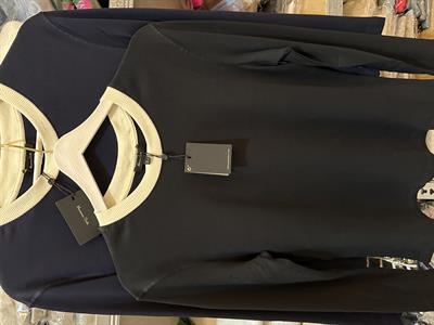 Orjinal Marka Bej Bisiklet Yaka Siyah Uzun Kollu Tişört