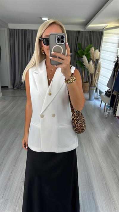 Orjinal Marka Beyaz Yelek