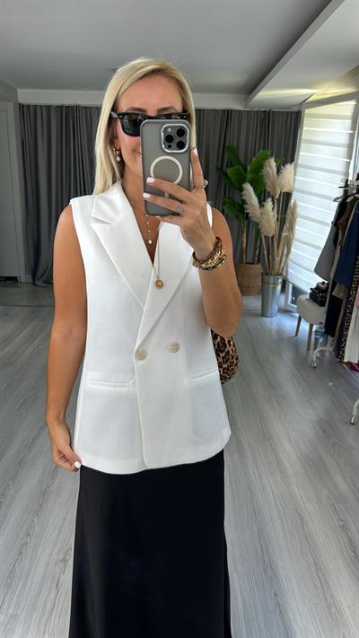 Orjinal Marka Beyaz Yelek