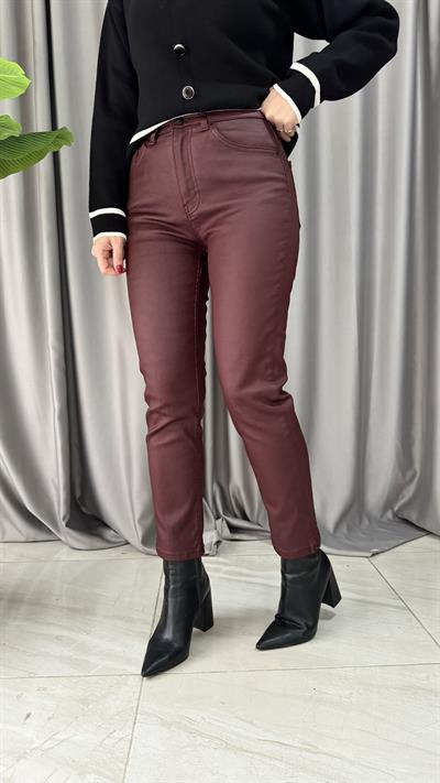 Orjinal Marka Bordo Mumlu Jean Pantolon