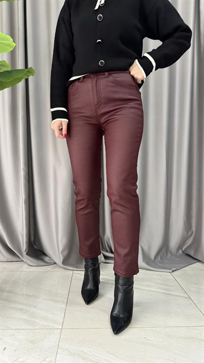 Orjinal Marka Bordo Mumlu Jean Pantolon