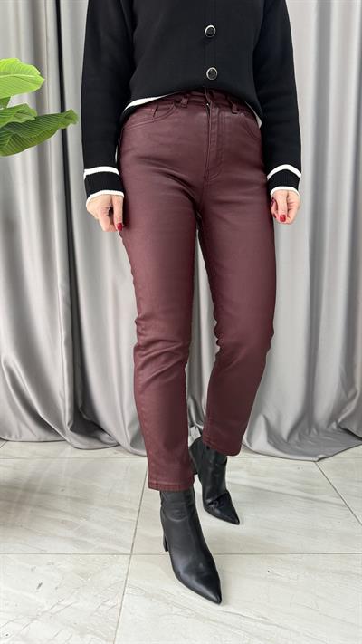 Orjinal Marka Bordo Mumlu Jean Pantolon