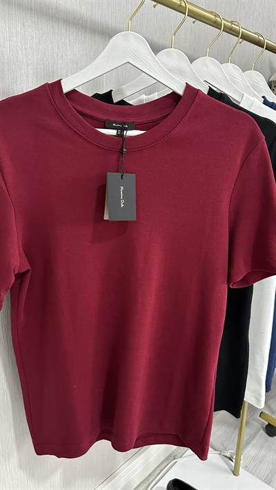 ORJİNAL MARKA BORDO PAMUKLU BASİC TİŞÖRT