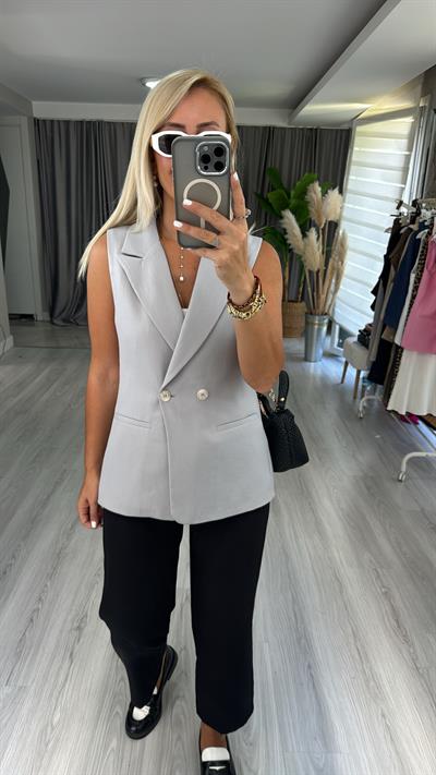 Orjinal Marka Gri Yelek