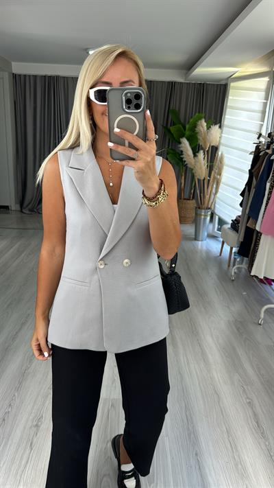 Orjinal Marka Gri Yelek