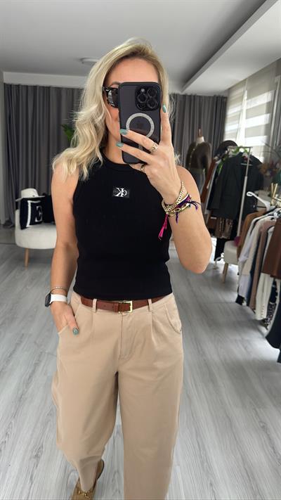 ORJİNAL MARKA, HALTER YAKA SİYAH ATLET