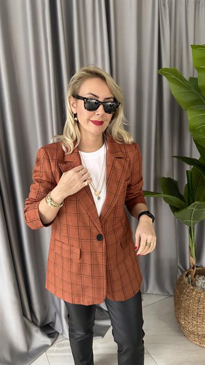 ORJİNAL MARKA, KARELİ, KİREMİT CEKET