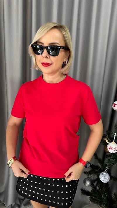 ORJİNAL MARKA KIRMIZI YARIM KOL TİŞÖRT