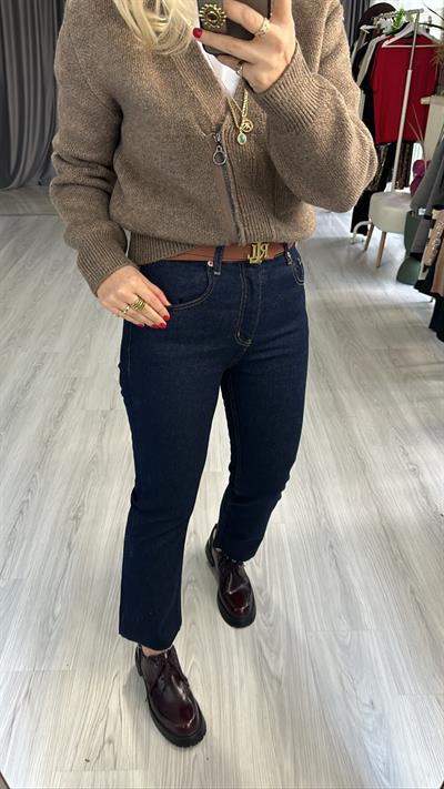 ORJİNAL MARKA KOYU LACİVERT LİKRALI BOYFİT JEAN