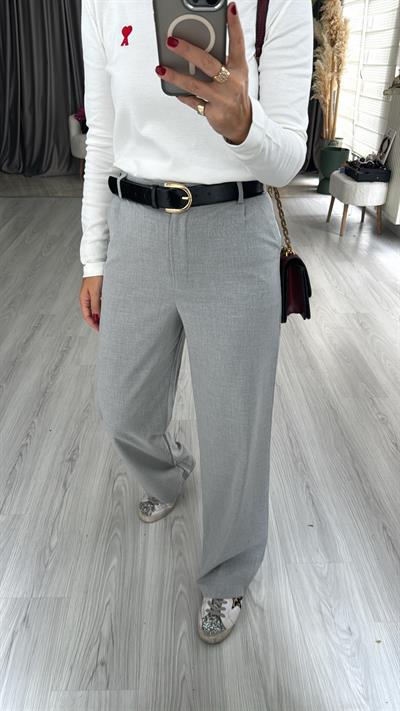 Orjinal Marka, Krep Kumaş, Gri Pantolon 