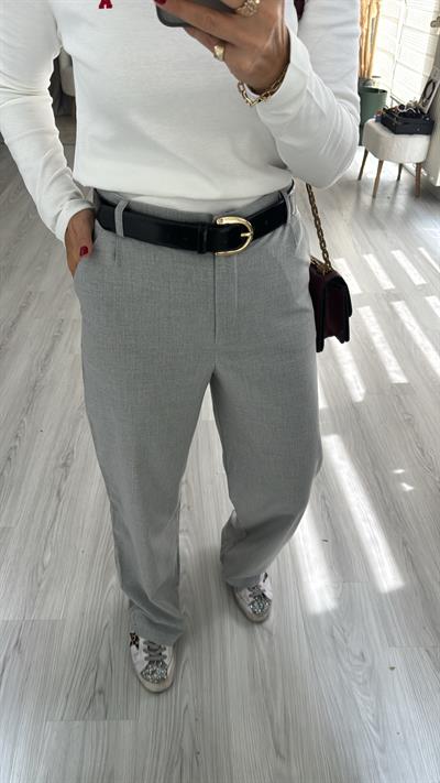 Orjinal Marka, Krep Kumaş, Gri Pantolon 