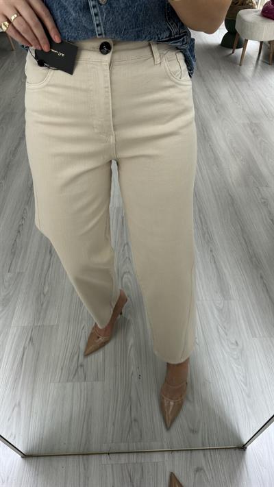 ORJİNAL MARKA LİKRALI BİNİCİ MODEL BEJ JEAN PANTOLON