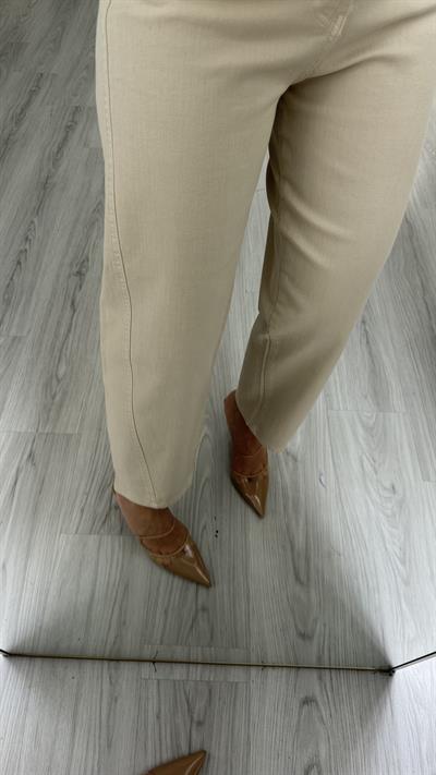 ORJİNAL MARKA LİKRALI BİNİCİ MODEL BEJ JEAN PANTOLON