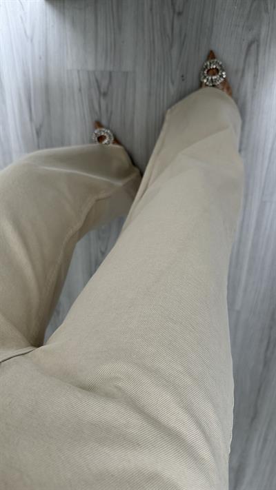 ORJİNAL MARKA LİKRALI TAŞ RENGİ PALAZZO JEAN PANTOLON 