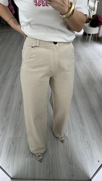 ORJİNAL MARKA LİKRALI TAŞ RENGİ PALAZZO JEAN PANTOLON 