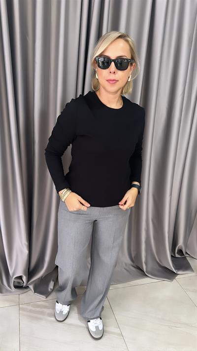 ORJİNAL MARKA PAMUKLU UZUN KOLLU SİYAH TİŞÖRT