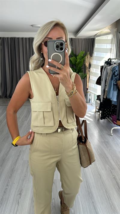 Orjinal Marka Yağ Yeşili Gabardin Takım