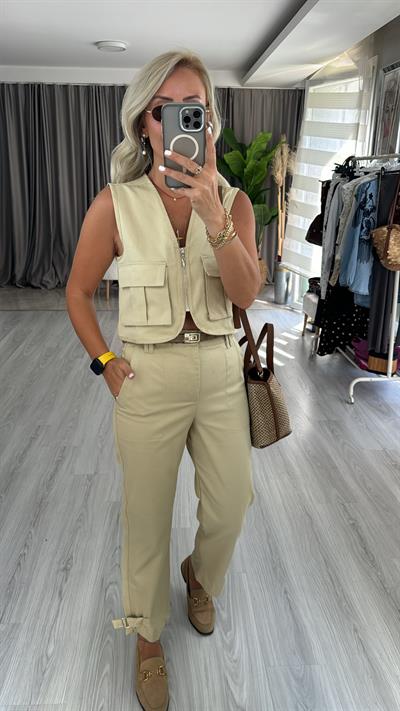 Orjinal Marka Yağ Yeşili Gabardin Takım