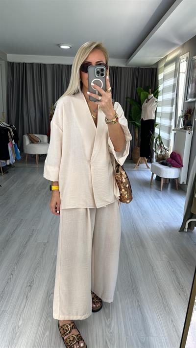 ORJİNAL MODEL %100 PAMUK BEJ TAKIM 