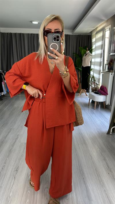 ORJİNAL MODEL %100 PAMUK KİREMİT TAKIM 