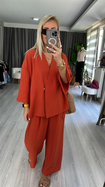 ORJİNAL MODEL %100 PAMUK KİREMİT TAKIM 