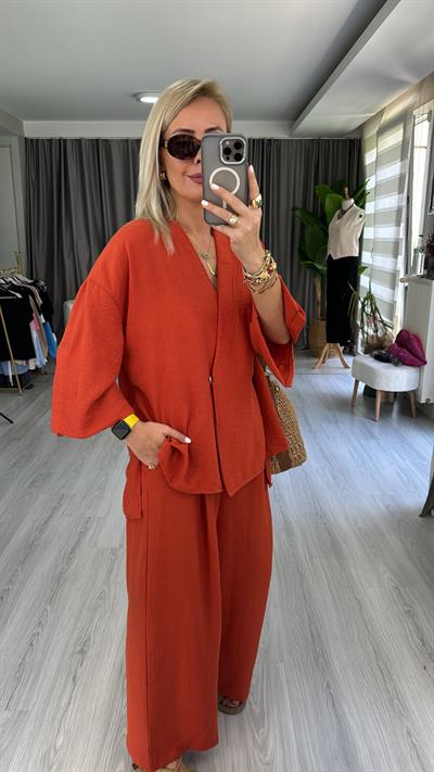 ORJİNAL MODEL %100 PAMUK KİREMİT TAKIM 