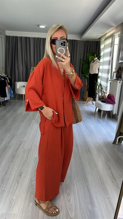 ORJİNAL MODEL %100 PAMUK KİREMİT TAKIM 