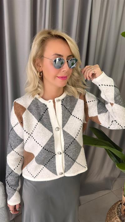 ORJİNAL MODEL BAKLAVA DESENLİ TRİKO HIRKA