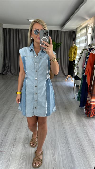 ORJİNAL MODEL ÇİFT RENK JEAN ELBİSE