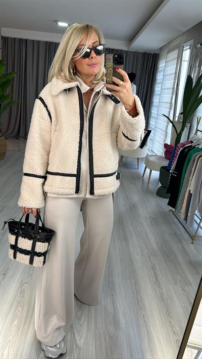 Orjinal Model, Deri Detaylı Teddy Mont