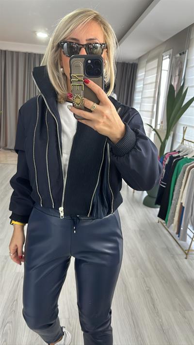 ORJİNAL MODEL FERMUAR DETAYLI BOMBER CEKET