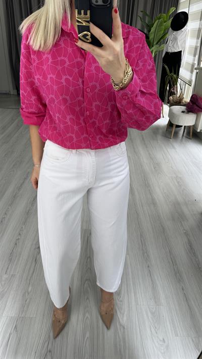 ORJİNAL MODEL LİKRALI BİNİCİ MODEL BEYAZ JEAN PANTOLON