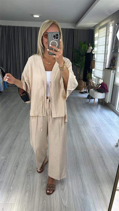 ORJİNAL MODEL ÖNDEN BAĞCIKLI TAŞ RENGİ TAKIM