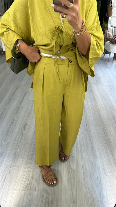 ORJİNAL MODEL ÖNDEN BAĞCIKLI YAĞ YEŞİLİ TAKIM