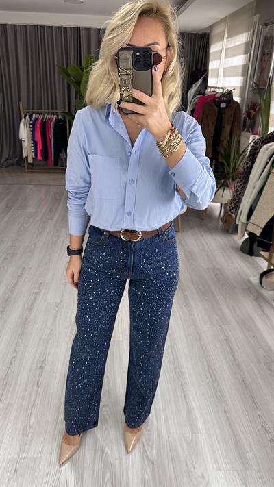 ORJİNAL MODEL ÖNÜ TAŞLI PALAZZO JEAN