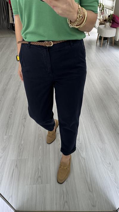 ORJİNAL MODEL, ÖRGÜ KEMERLİ, GABARDİN LACİVERT PANTOLON