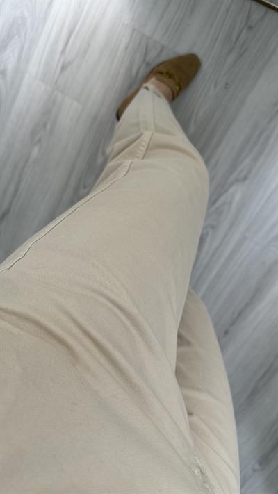 ORJİNAL MODEL, ÖRGÜ KEMERLİ, GABARDİN TAŞ RENGİ PANTOLON