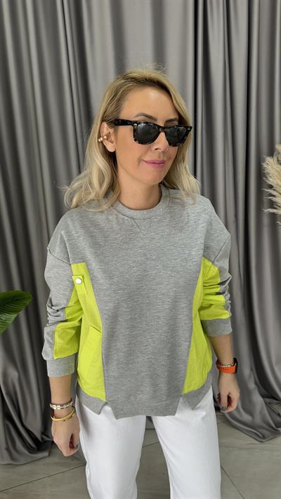 ORJİNAL MODEL PARAŞÜT NEON DETAYLI SWEAT