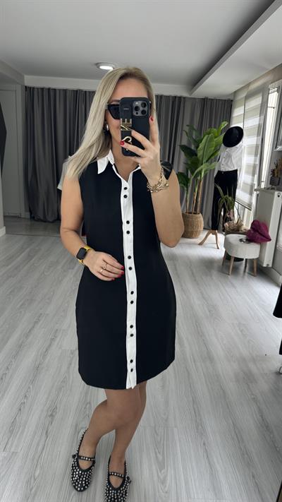 ORJİNAL MODEL SİYAH GÖMLEK ELBİSE
