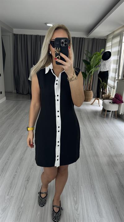 ORJİNAL MODEL SİYAH GÖMLEK ELBİSE