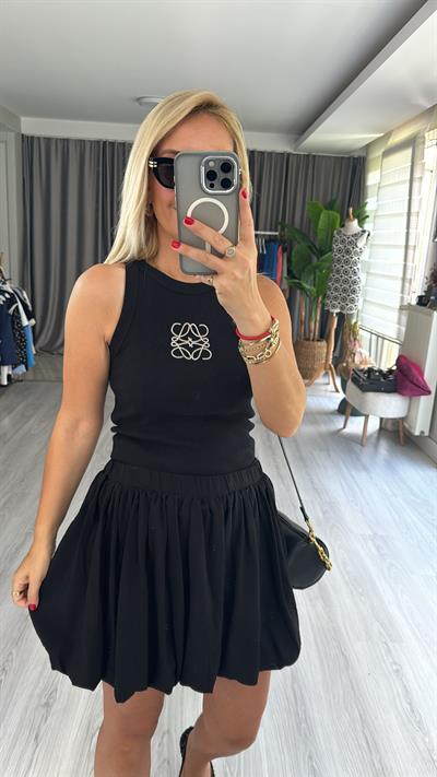 ORJİNAL MODEL TAŞ LOGOLU SİYAH ATLET